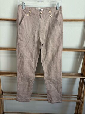 Mauve Boys Linen Blend Pants - Summer Bisque Color - Size 12Y
